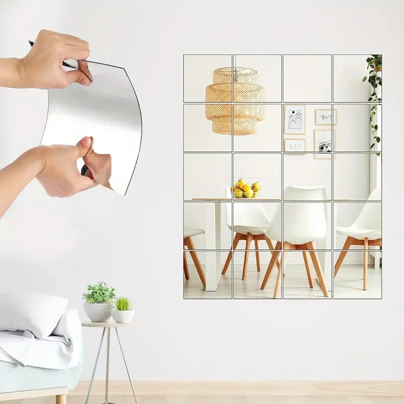Self-Adhesive Acrylic Mirror Wall Stickers (4pcs)