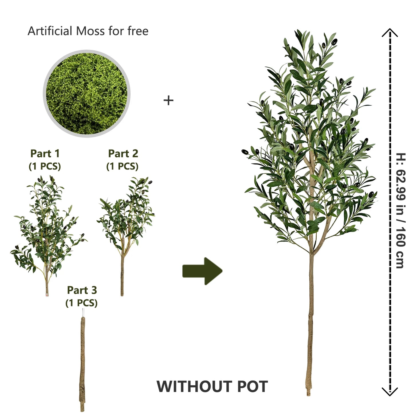 Large Artificial Olive Plant