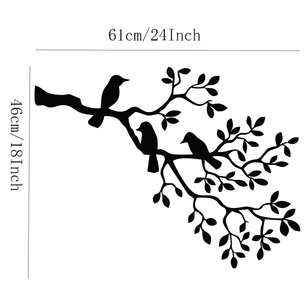 Metal Birds Wall Art – 3D Floating Sculpture Decor