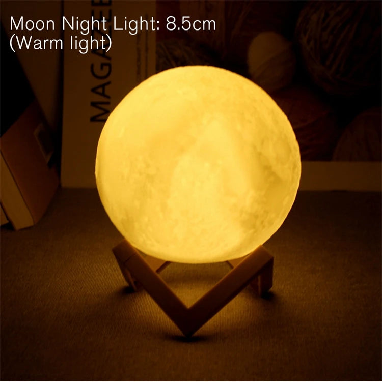 Moon Lamp LED Night Light with Stand