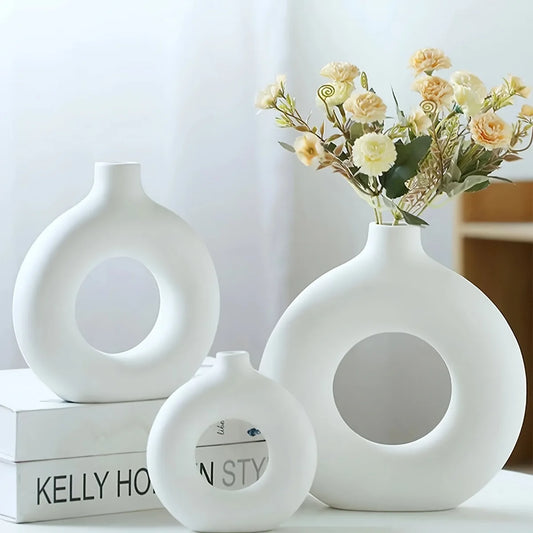 Ceramic Donut Decorative Vase