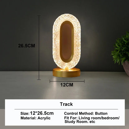 Touch Control 3D Crystal Track Night Light