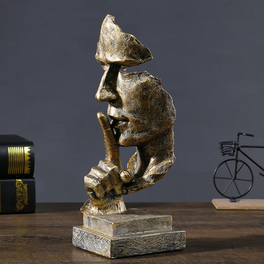 Nordic “Silence Is Golden” Resin Sculpture