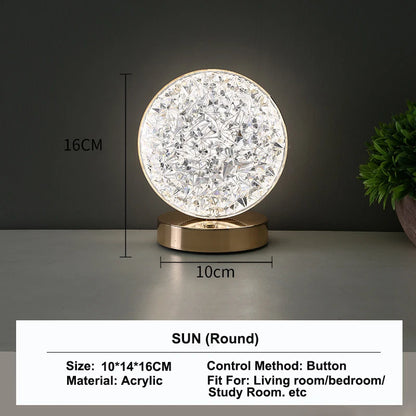 Touch Control 3D Crystal Track Night Light
