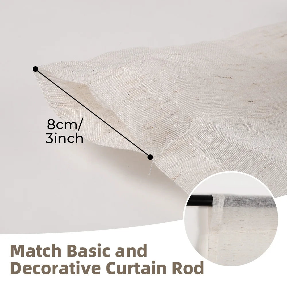 Semi Sheer Tie Up Balloon Window Curtain Valance