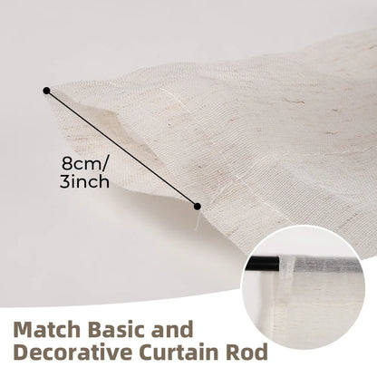 Semi Sheer Tie Up Balloon Window Curtain Valance