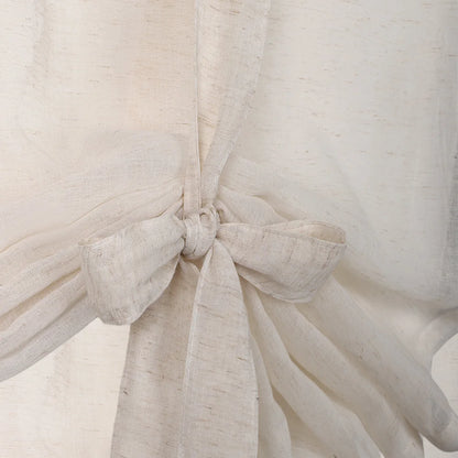 Semi Sheer Tie Up Balloon Window Curtain Valance